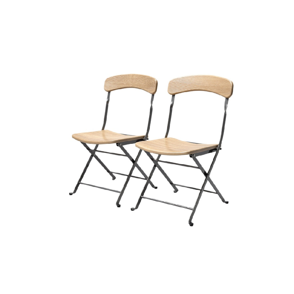 Modern Foldable Wooden Chairs with Metal Frame