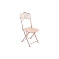 Elegant Pink Metal Folding Chair with Decorative Backrest